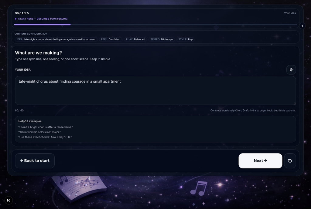 Create wizard in dark theme.