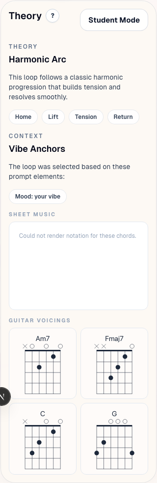 Understand explains the harmonic arc, theory, practice notes, and diagrams. Mobile layout.